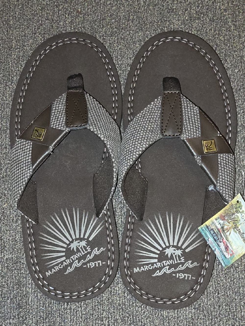 Margaritaville Brown & Gray Woven-strap Flip Flops
